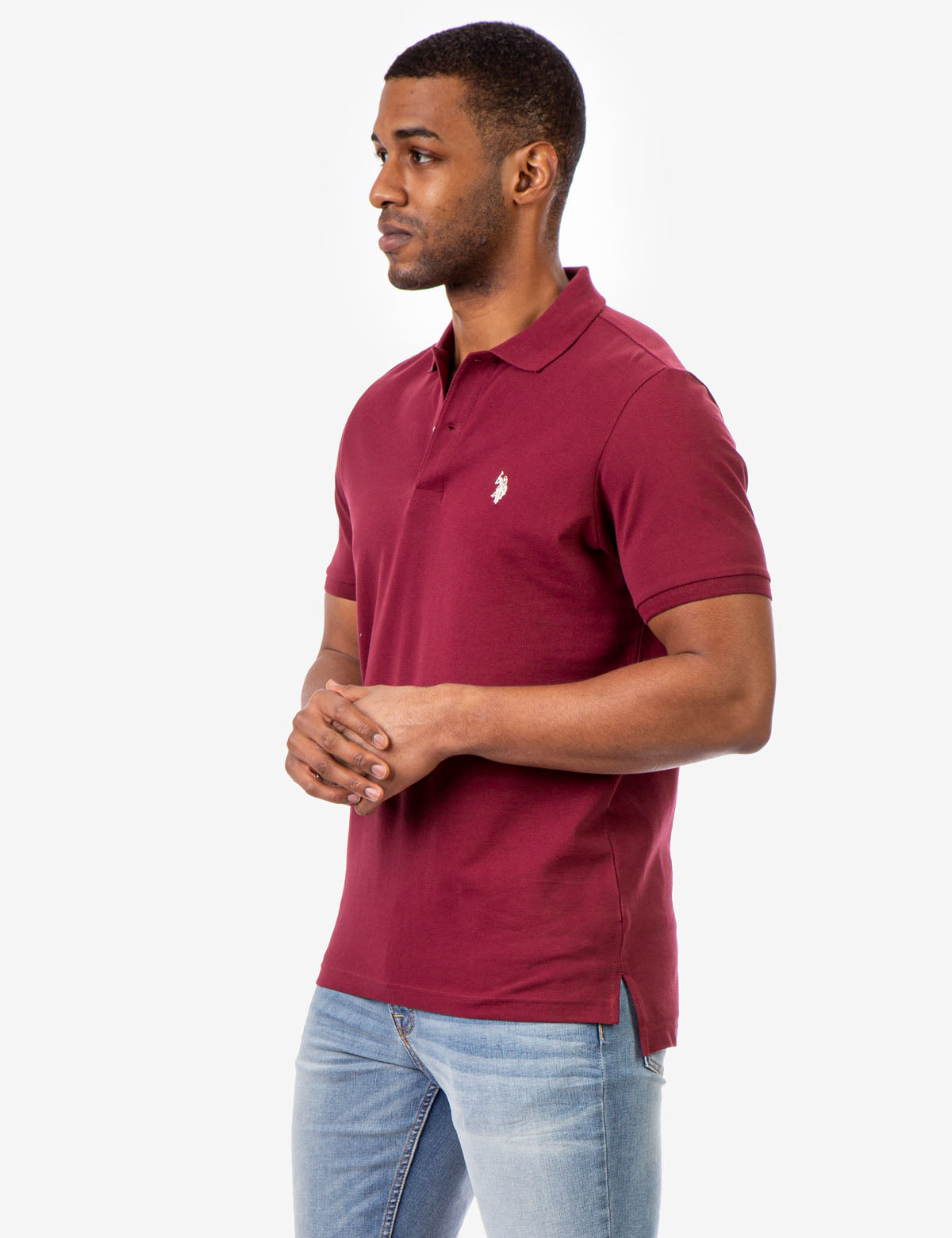 Men's Cotton Pique Polo Shirt with Logo | Small Casual Fit