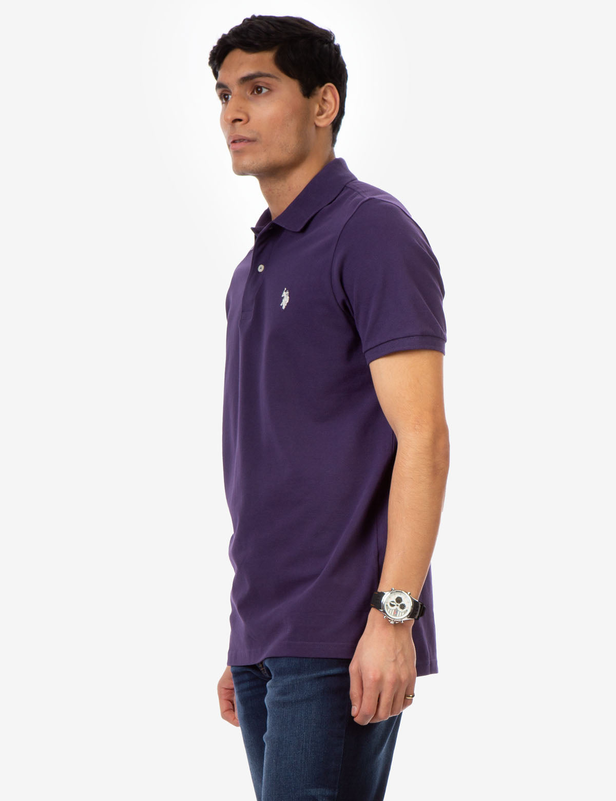 Men's Cotton Pique Polo Shirt with Logo | Small Casual Fit