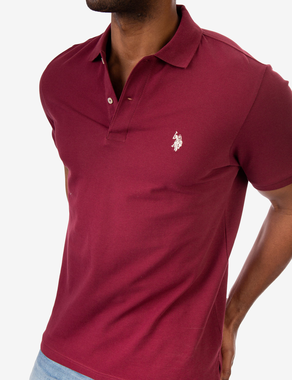 Men's Cotton Pique Polo Shirt with Logo | Small Casual Fit