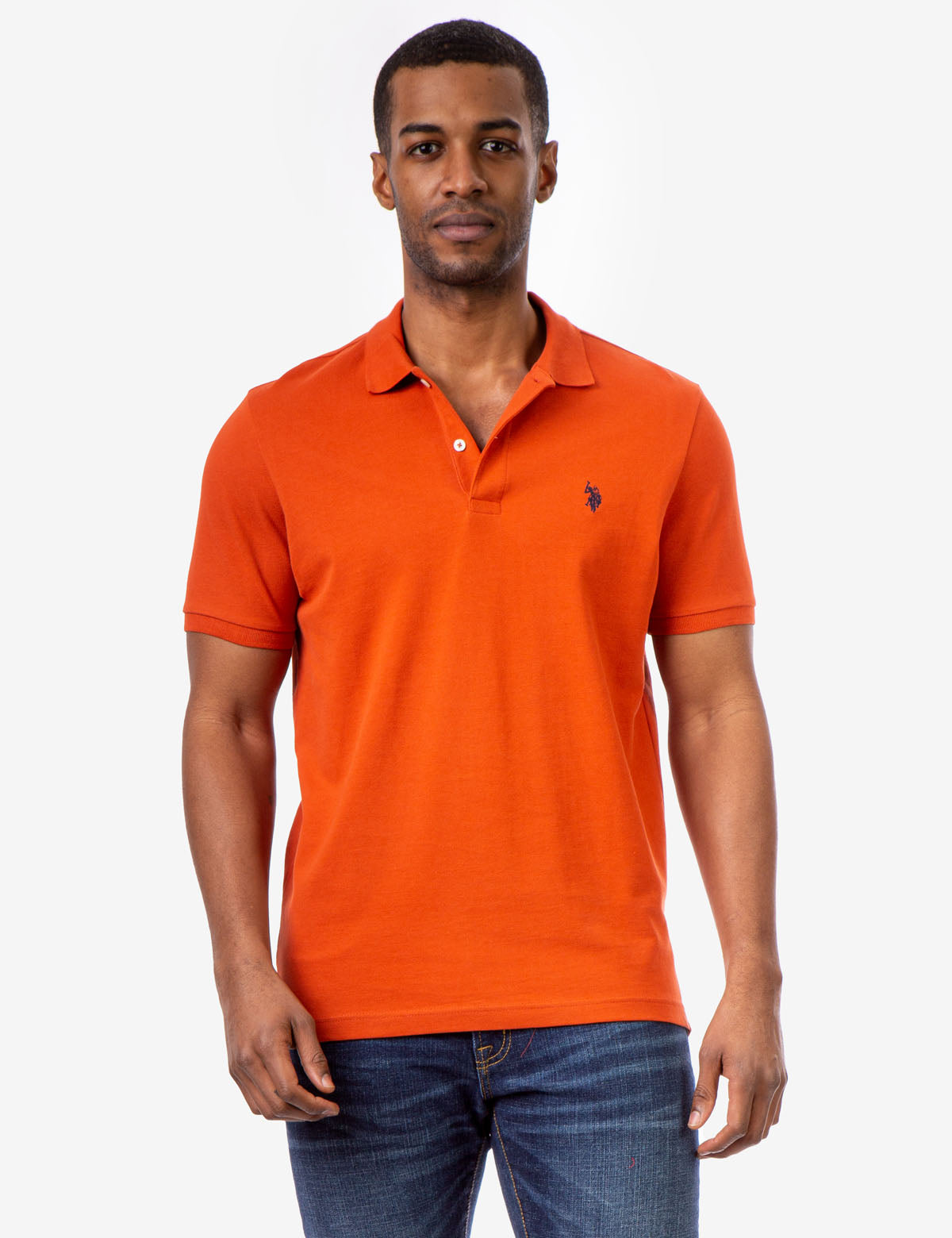 Men's Cotton Pique Polo Shirt with Logo | Small Casual Fit