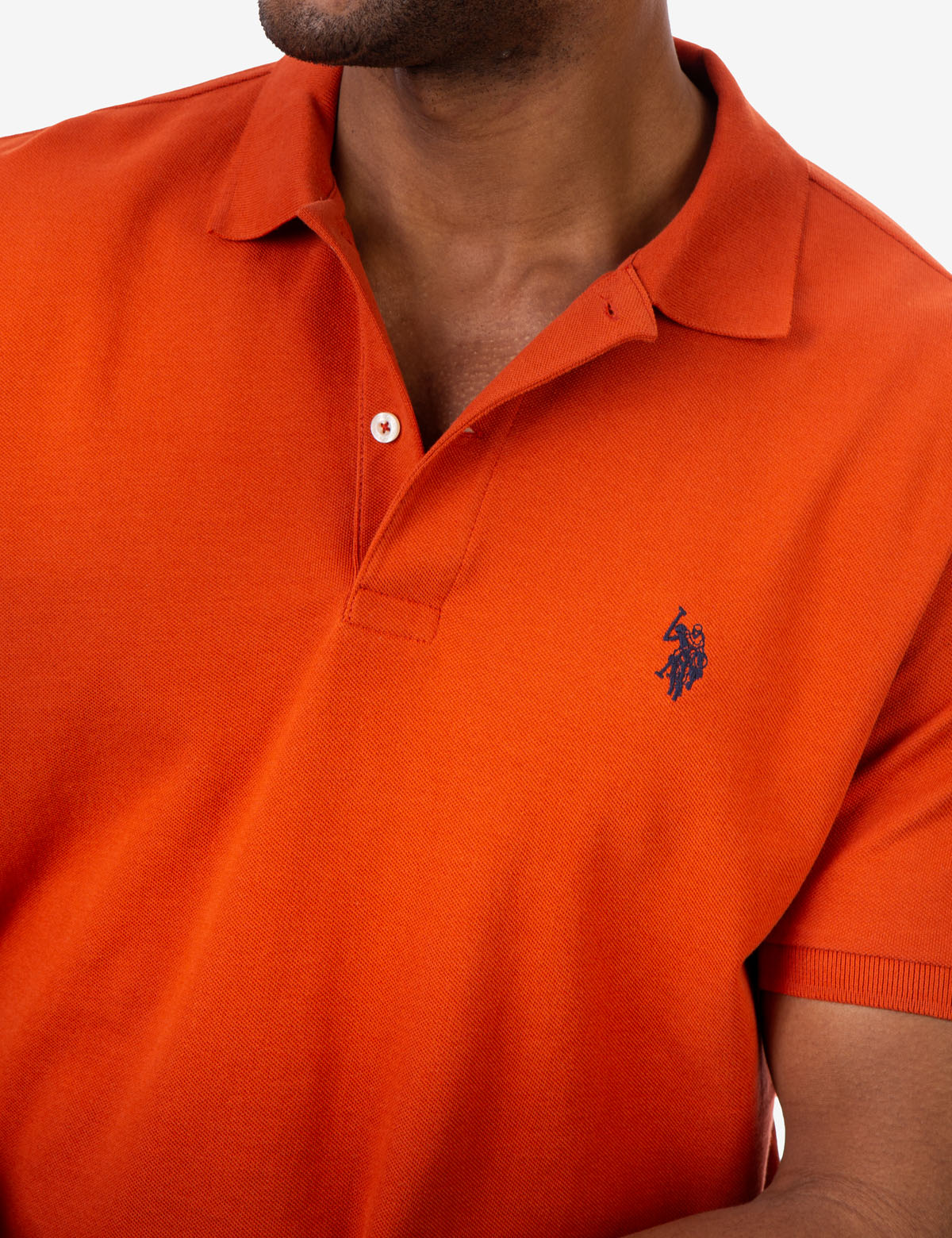 Men's Cotton Pique Polo Shirt with Logo | Small Casual Fit
