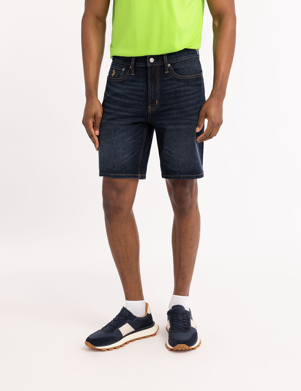 Slim Straight Denim Shorts with 5 Pockets | Classic Fit for Casual Wear