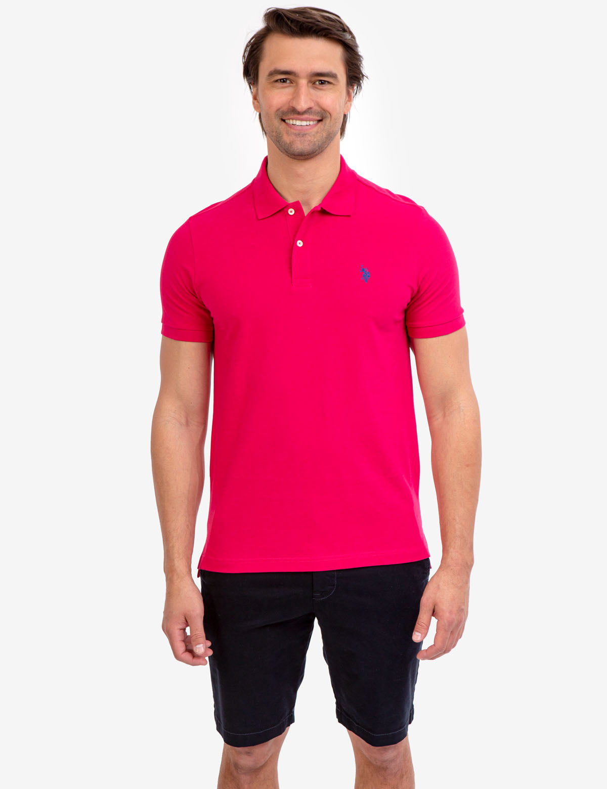 Men's Cotton Pique Polo Shirt with Logo | Small Casual Fit