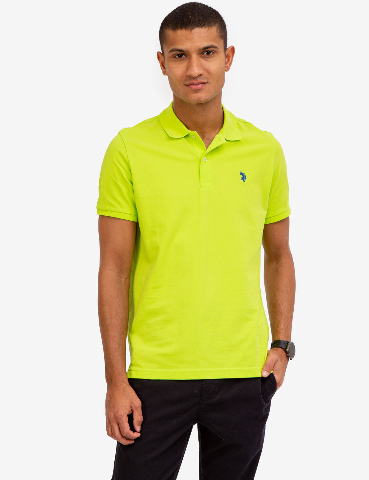 Men's Cotton Pique Polo Shirt with Logo | Small Casual Fit
