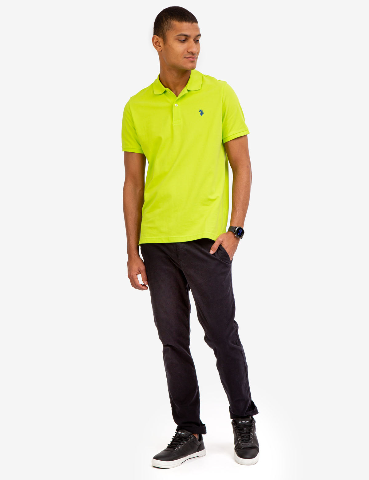 Men's Cotton Pique Polo Shirt with Logo | Small Casual Fit