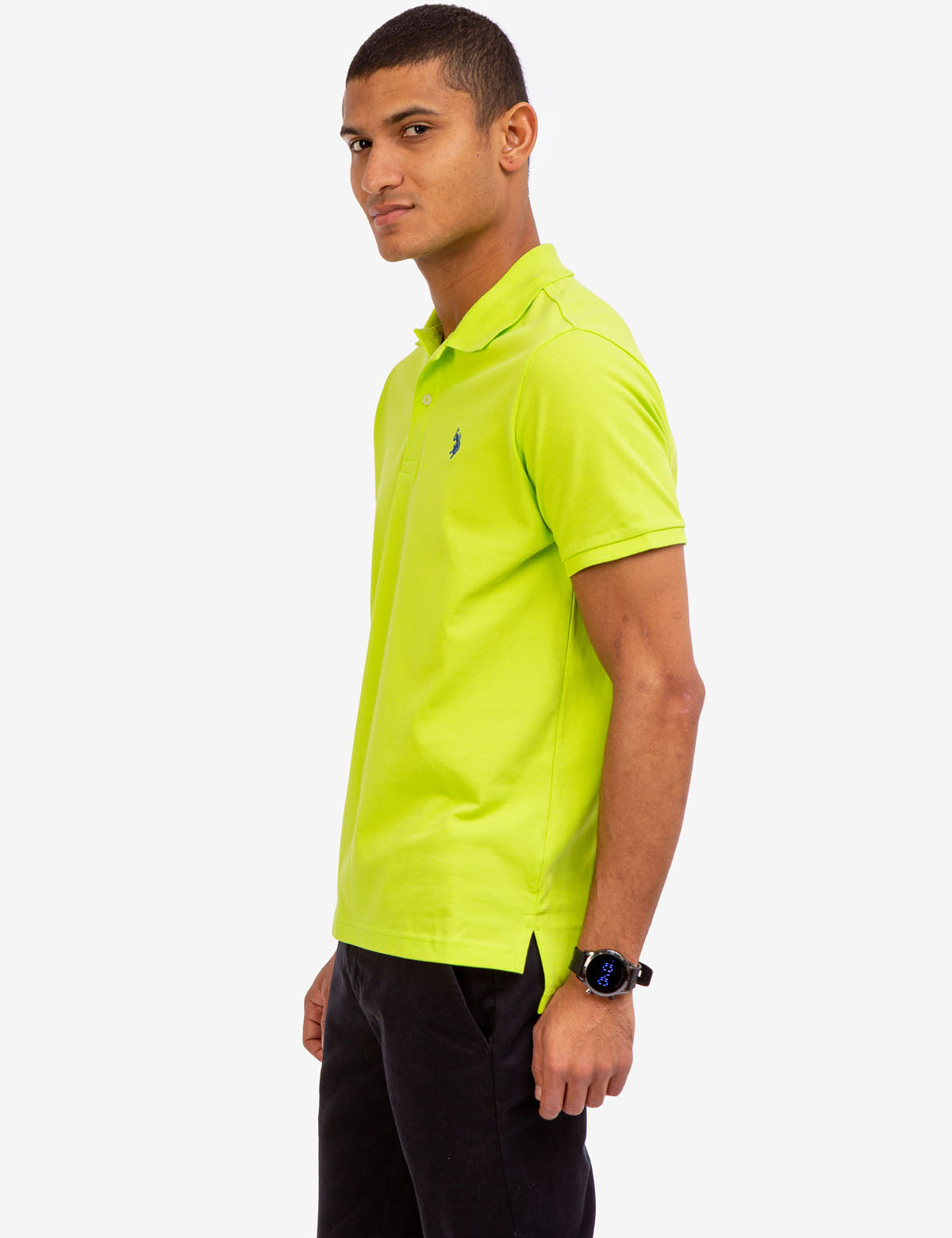 Men's Cotton Pique Polo Shirt with Logo | Small Casual Fit