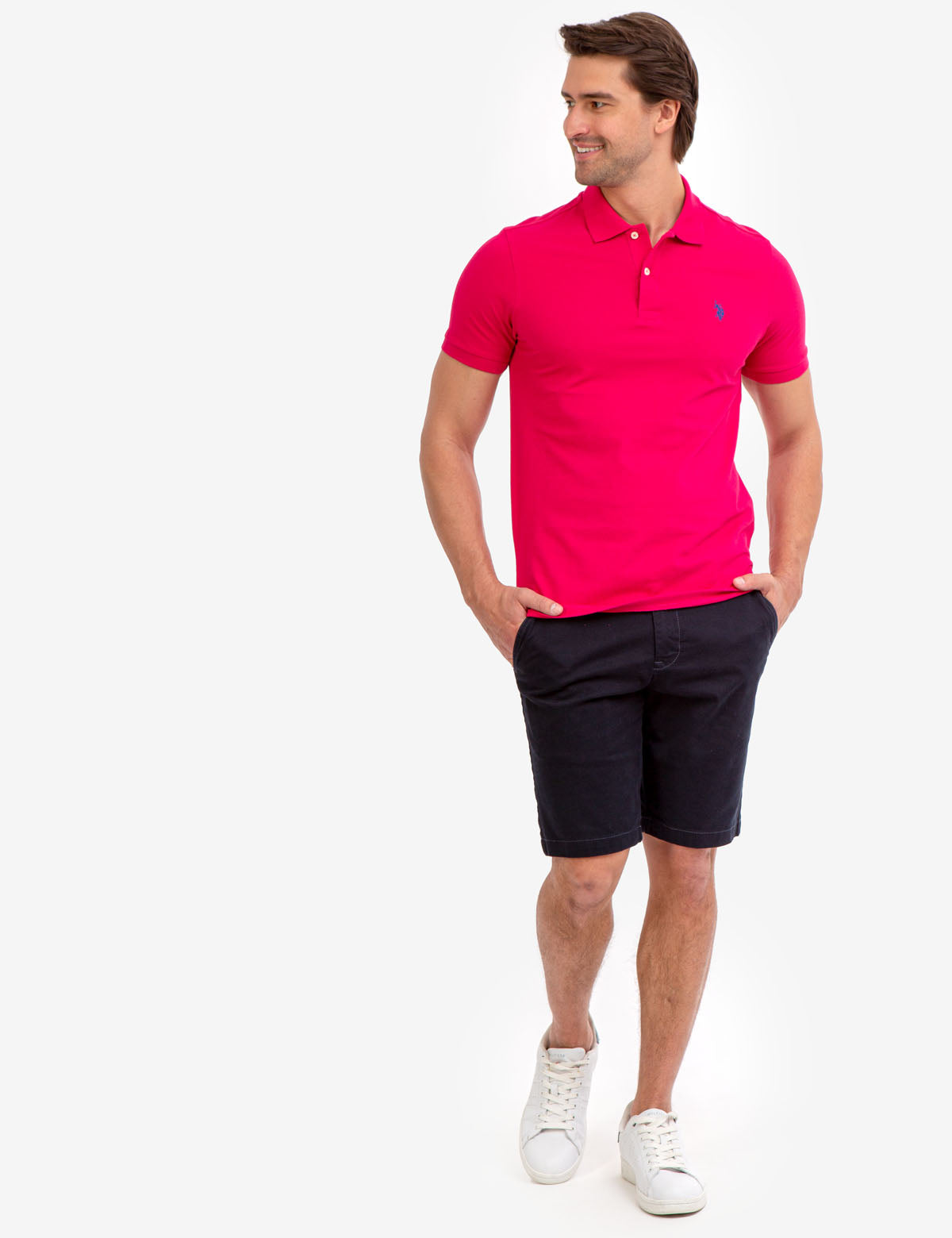 Men's Cotton Pique Polo Shirt with Logo | Small Casual Fit