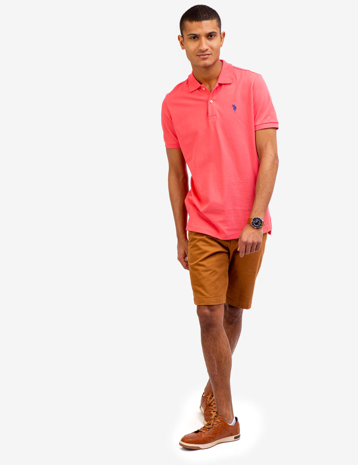 Men's Cotton Pique Polo Shirt with Logo | Small Casual Fit