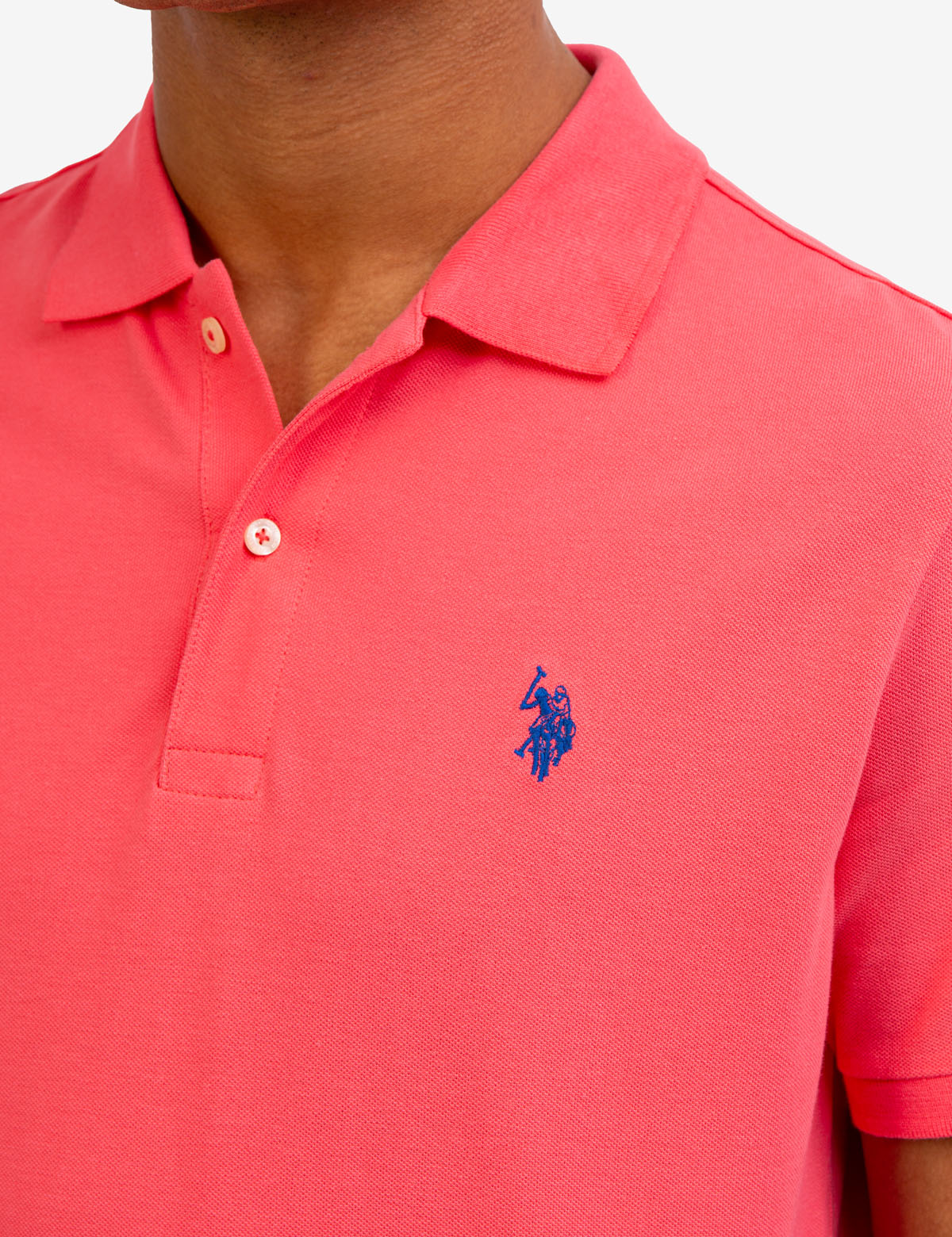 Men's Cotton Pique Polo Shirt with Logo | Small Casual Fit
