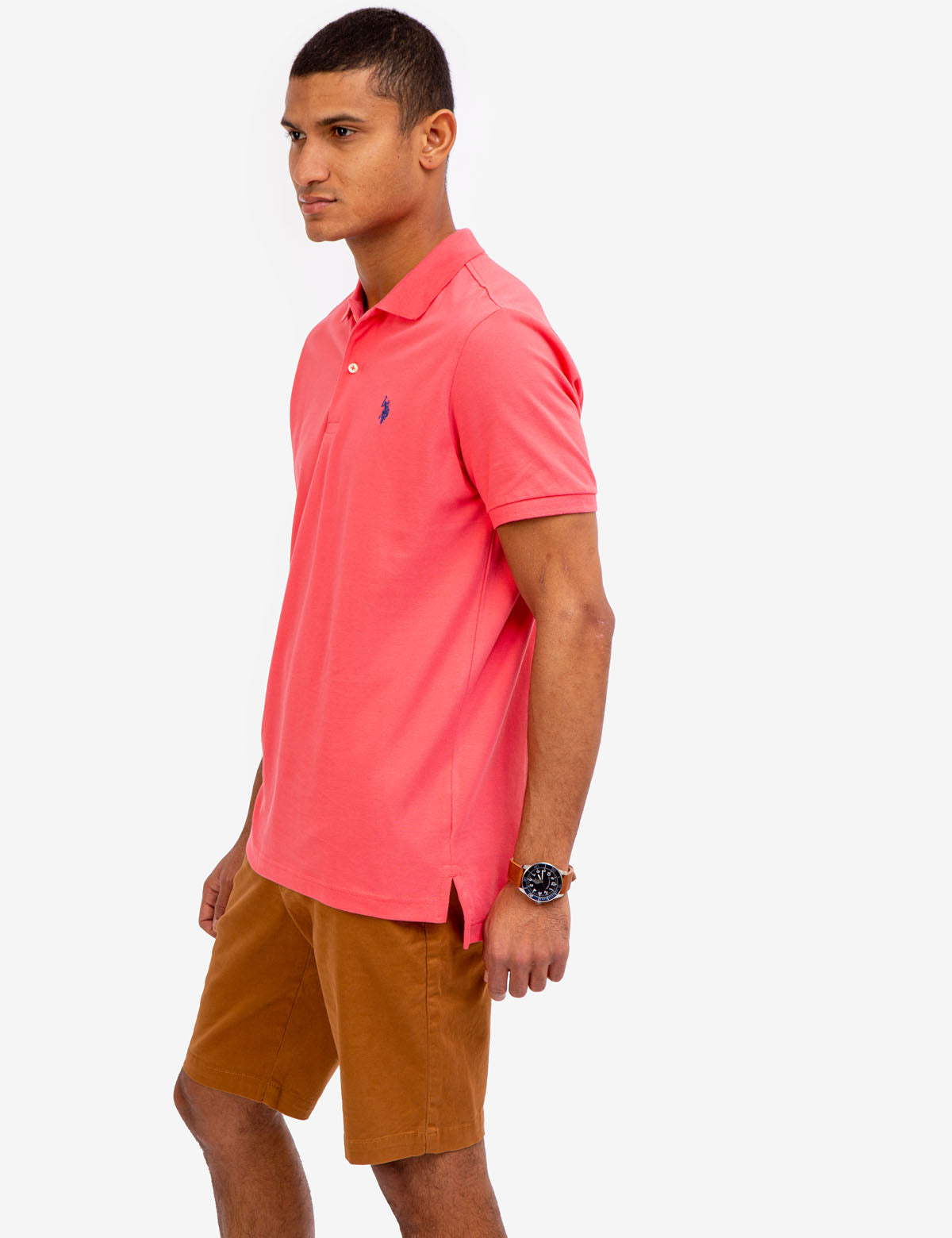 Men's Cotton Pique Polo Shirt with Logo | Small Casual Fit