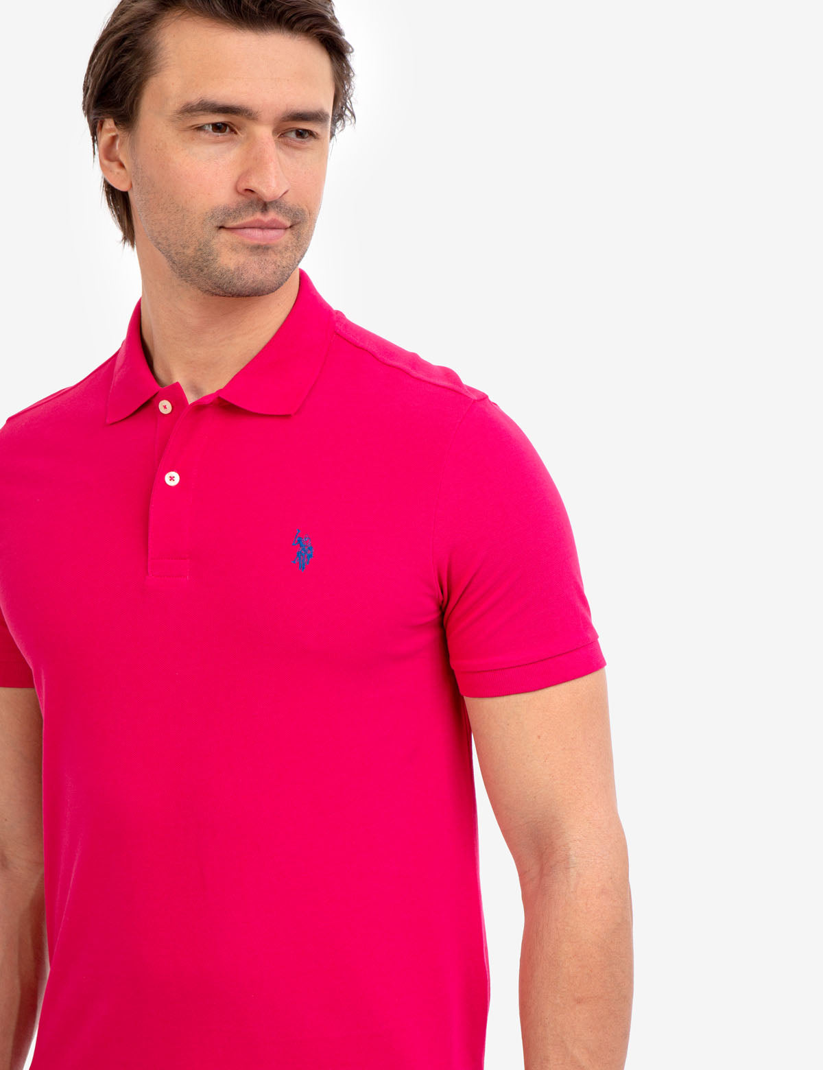 Men's Cotton Pique Polo Shirt with Logo | Small Casual Fit