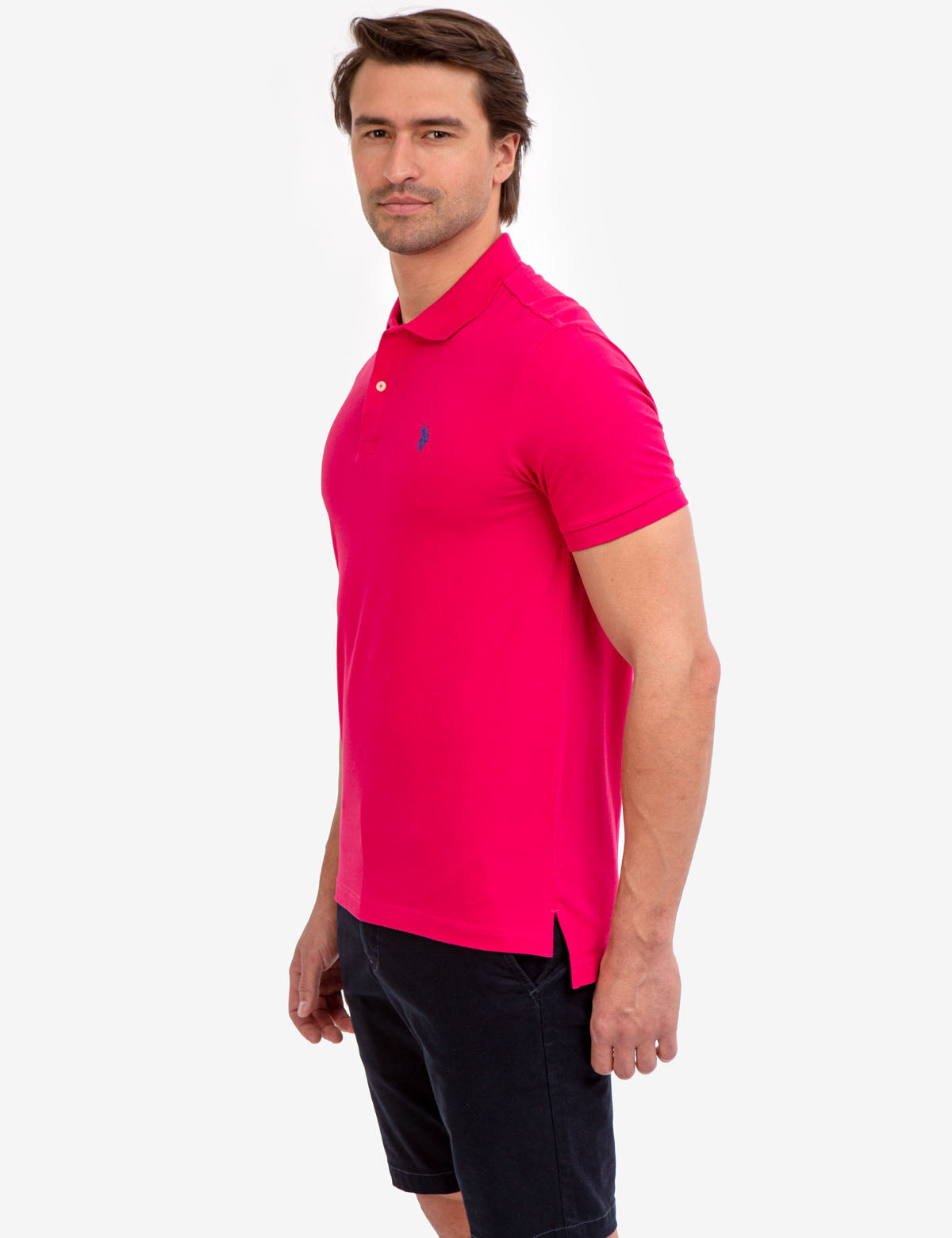 Men's Cotton Pique Polo Shirt with Logo | Small Casual Fit