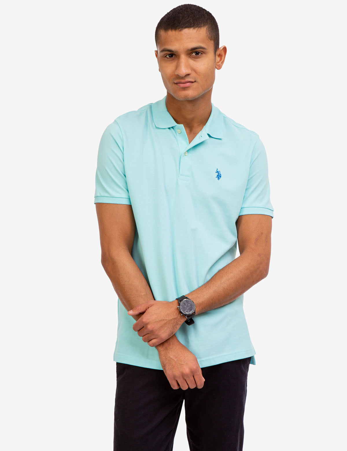 Men's Cotton Pique Polo Shirt with Logo | Small Casual Fit