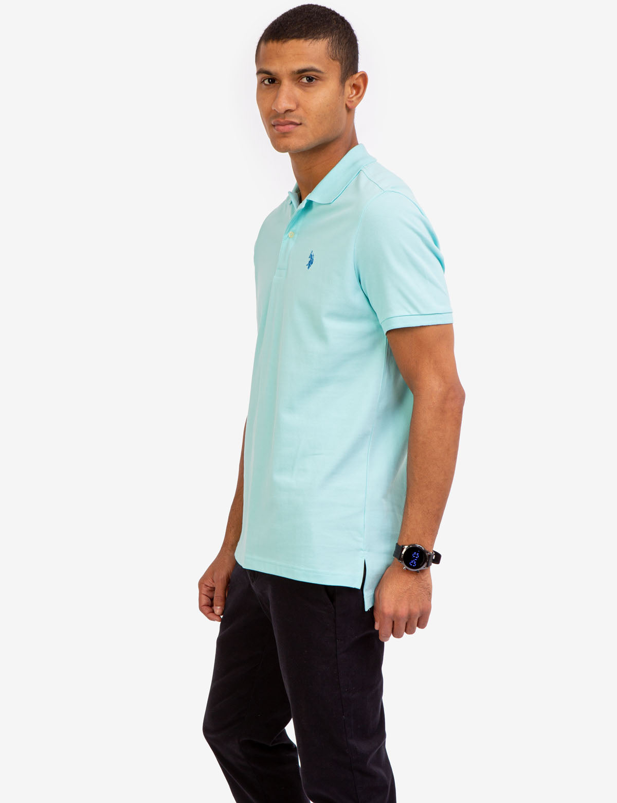 Men's Cotton Pique Polo Shirt with Logo | Small Casual Fit