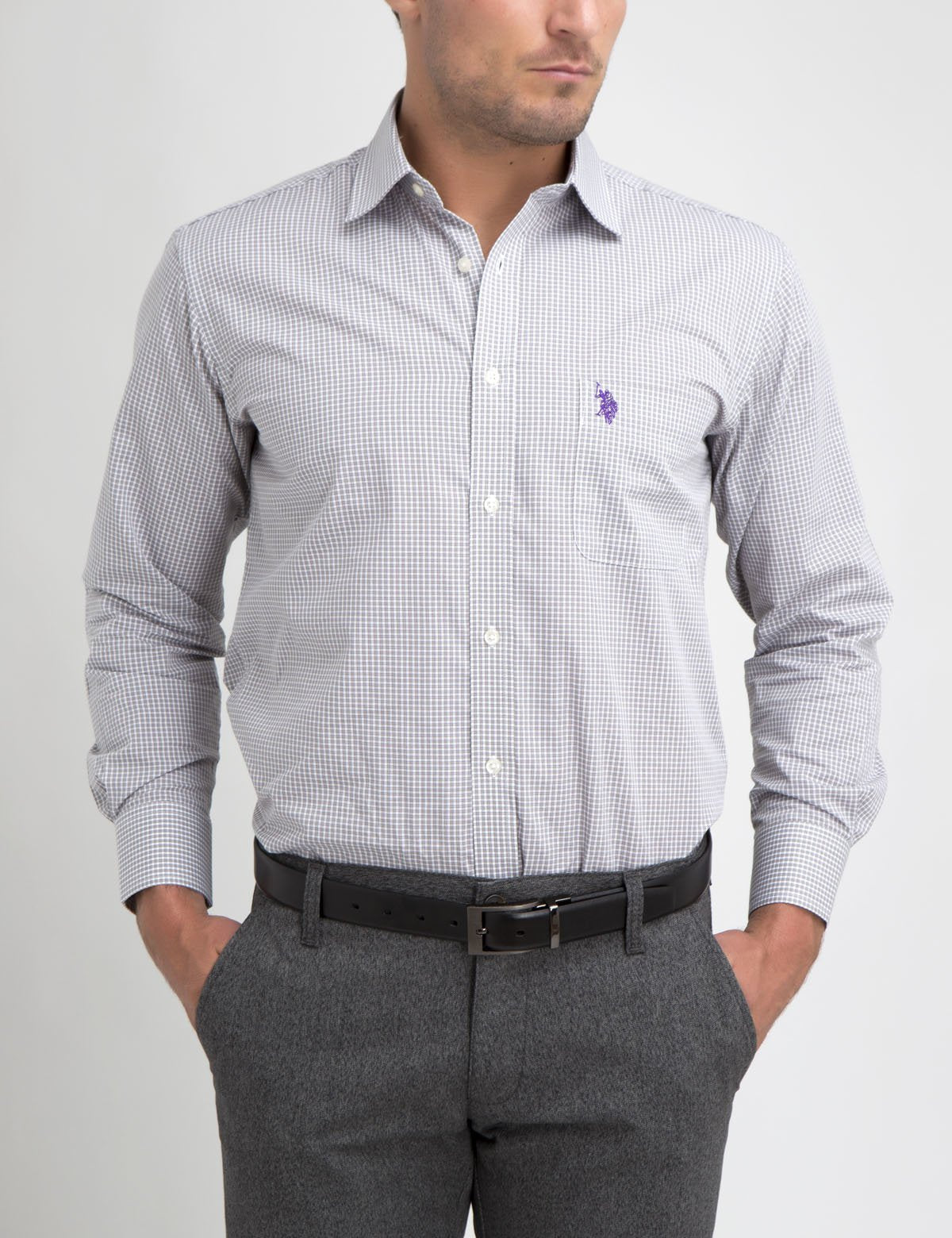 Plaid Dress Shirt for Men | Cotton-Polyester Blend & Regular Fit