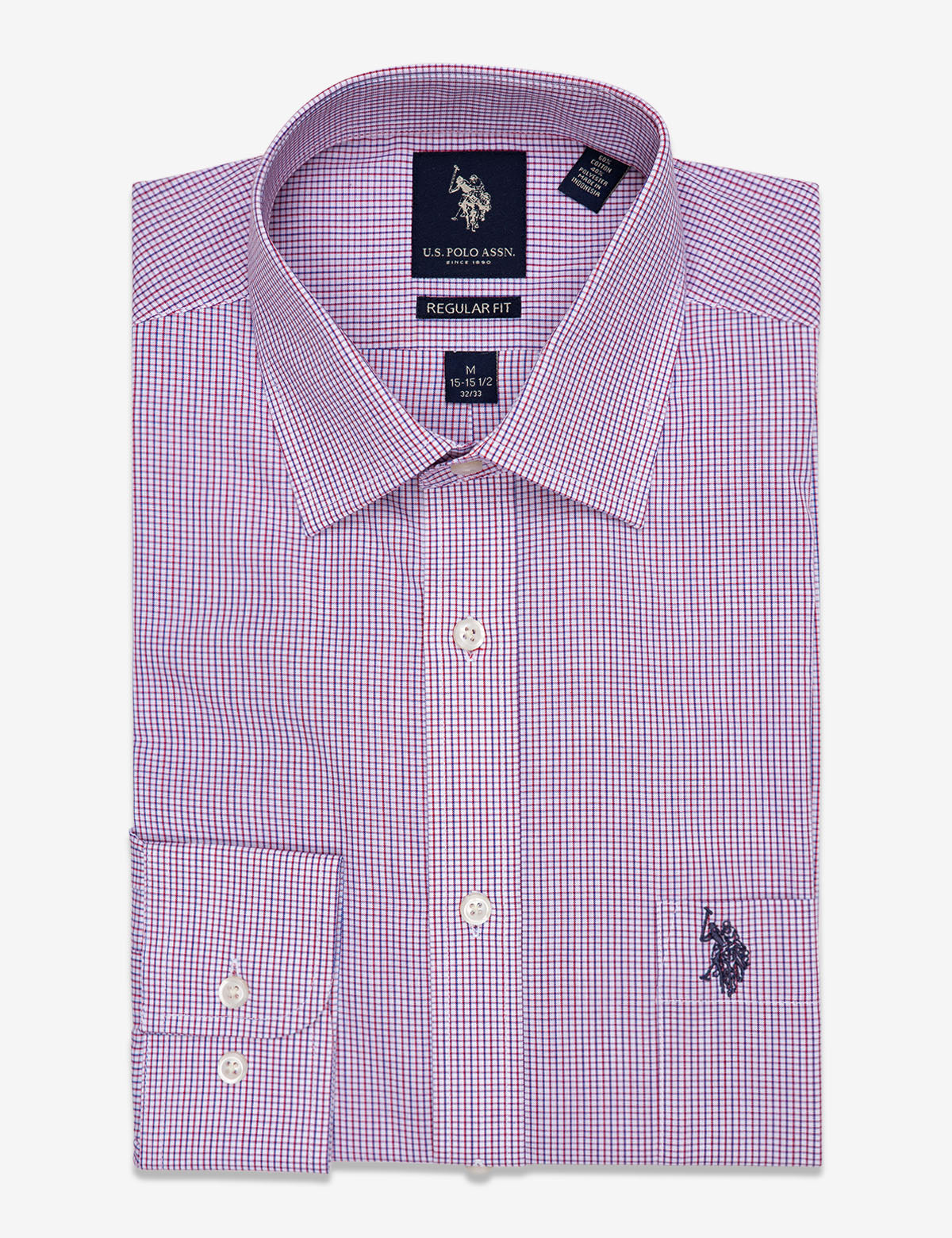 Plaid Dress Shirt for Men | Cotton-Polyester Blend & Regular Fit