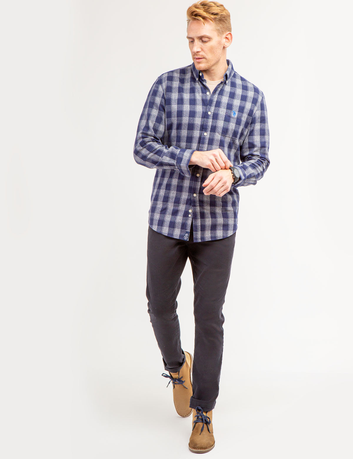 Plaid Cotton Long Sleeve Shirt for Men | Jaspe Style