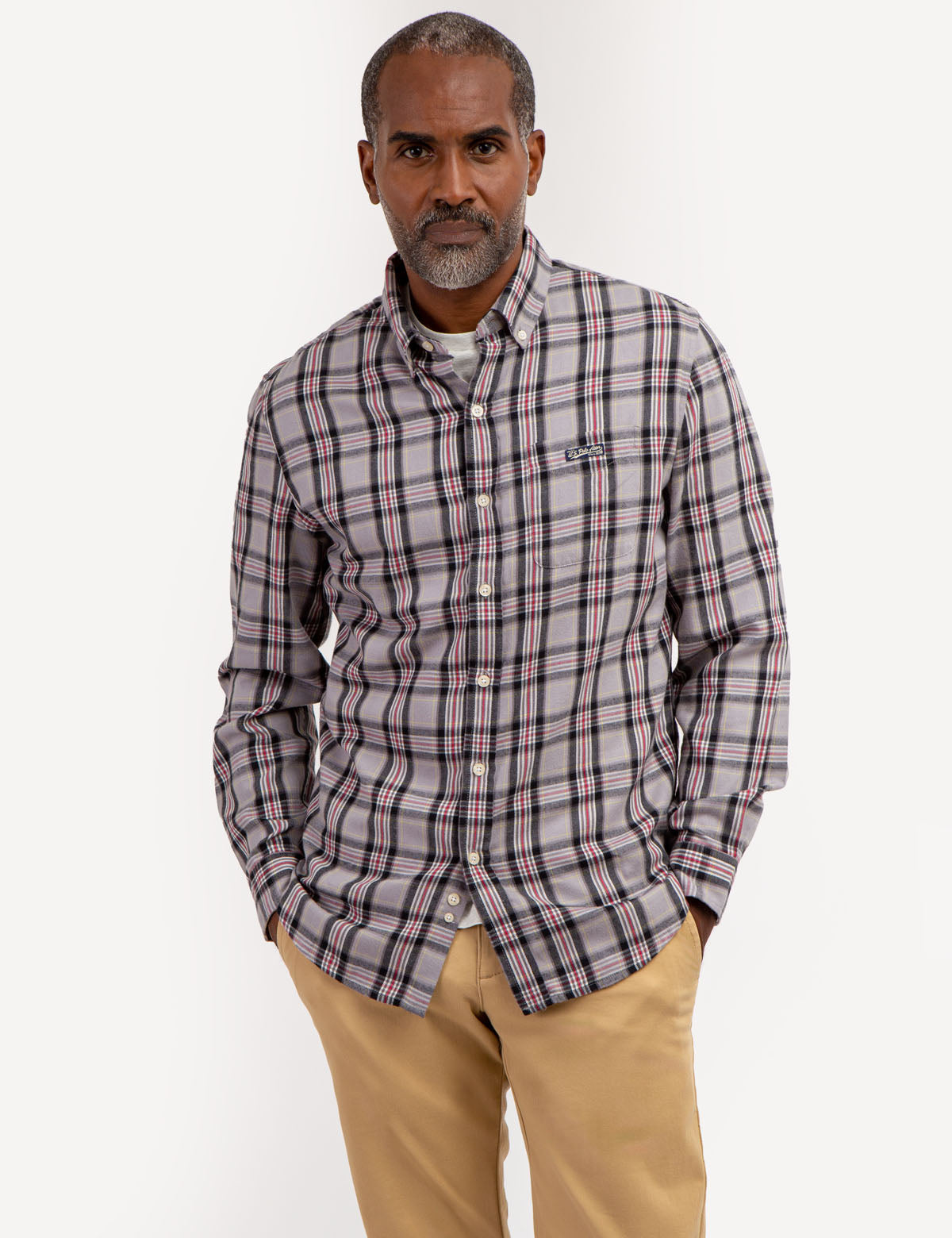 Plaid Long Sleeve Shirt in Peached Twill | Comfort & Style