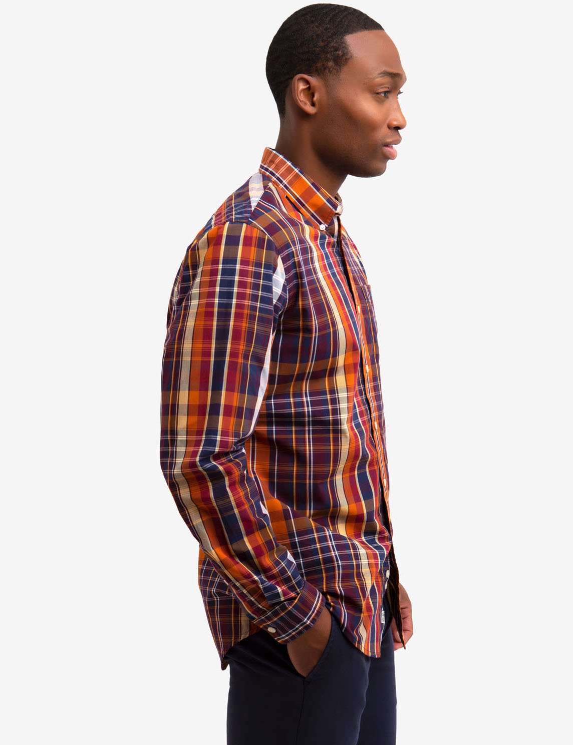 Plaid Poplin Shirt with Embroidered Logo | Cotton-Polyester Blend