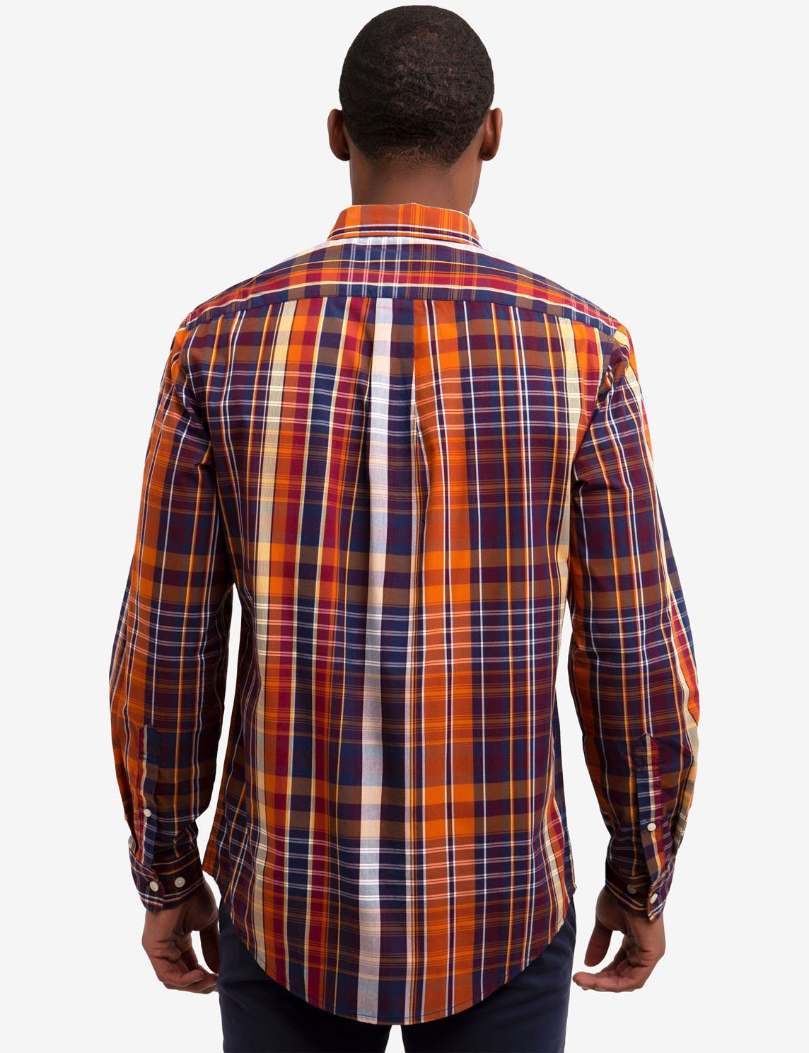 Plaid Poplin Shirt with Embroidered Logo | Cotton-Polyester Blend