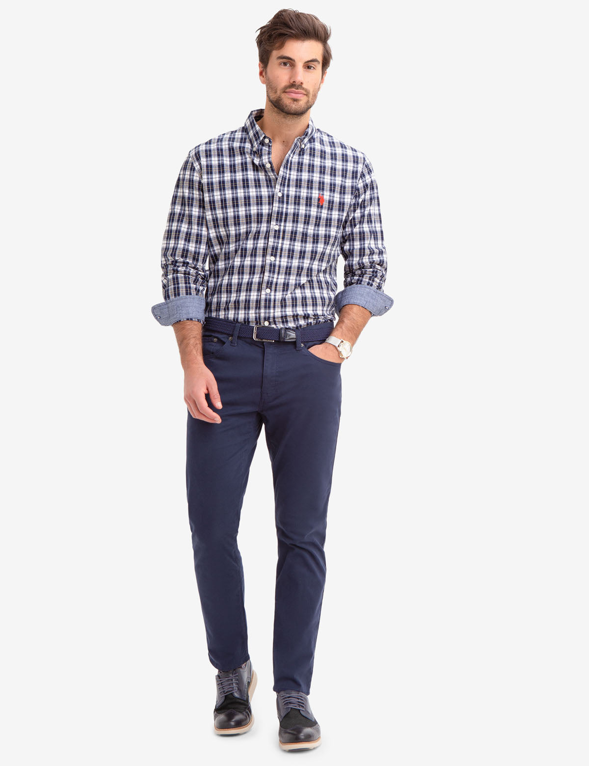 Plaid Woven Shirt for Men | 100% Cotton & Machine Wash | U.S. Polo Assn.