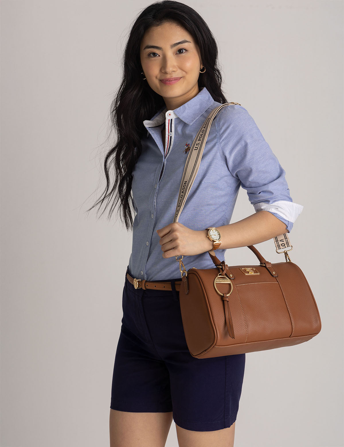 Leather Satchel Bag with Crossbody Strap | Solid Swifty