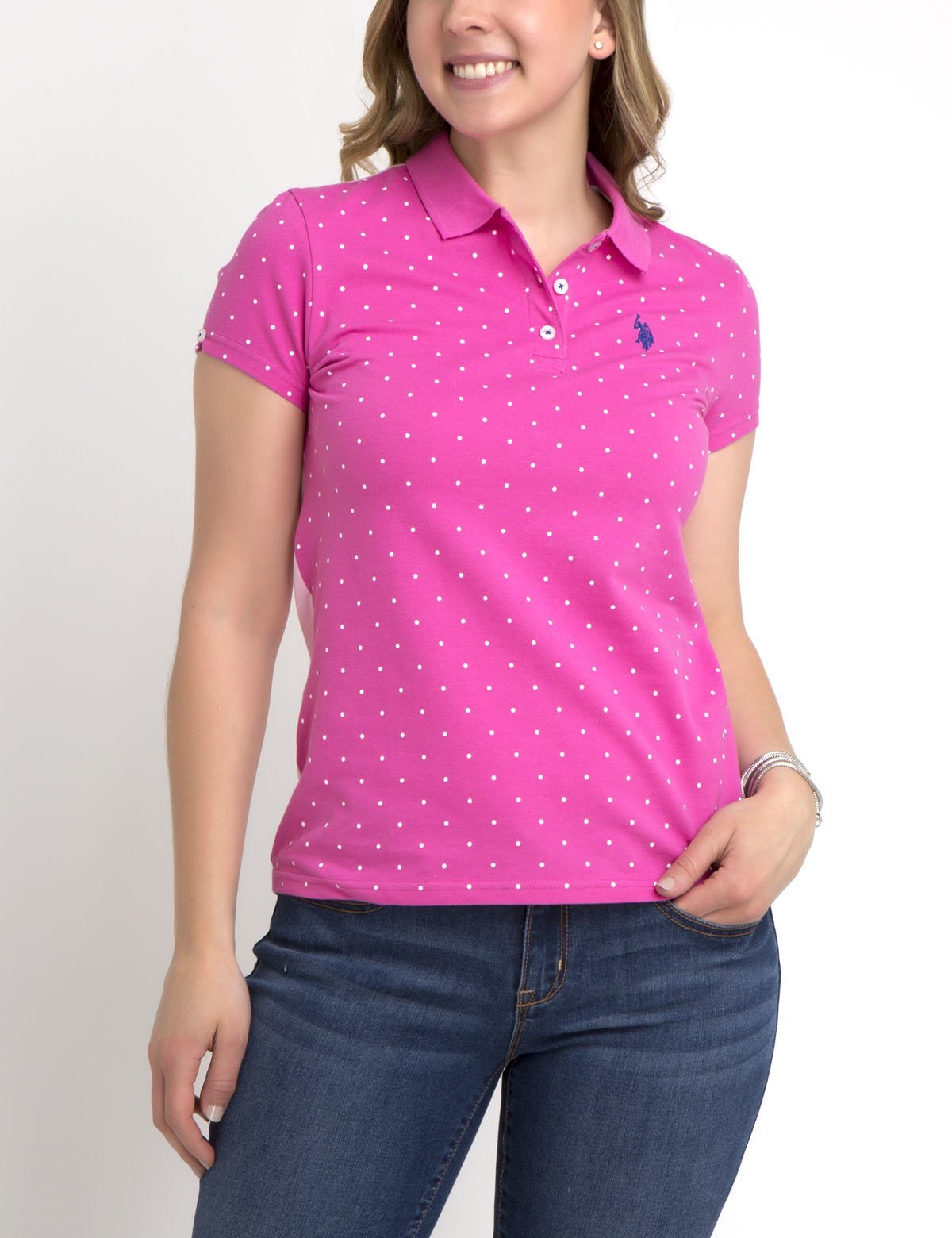 Premium Dot Oxford Polo Shirt with Ribbed Collar | Cotton Blend