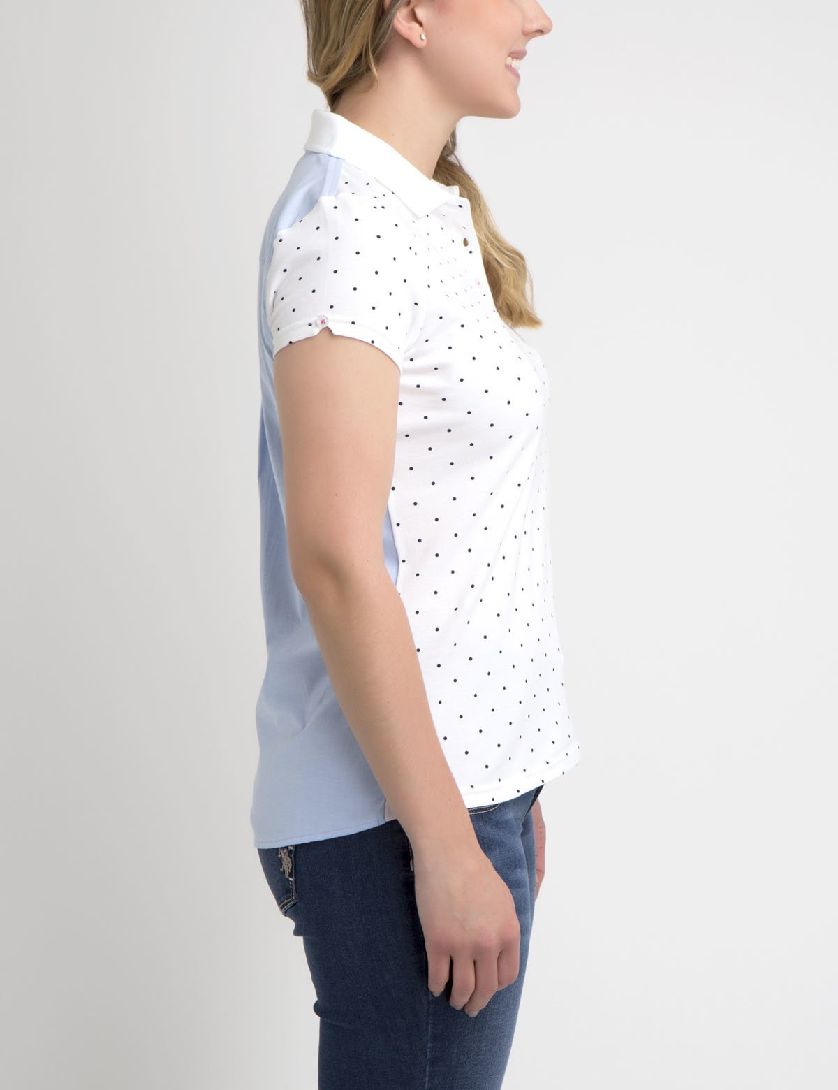 Premium Dot Oxford Polo Shirt with Ribbed Collar | Cotton Blend