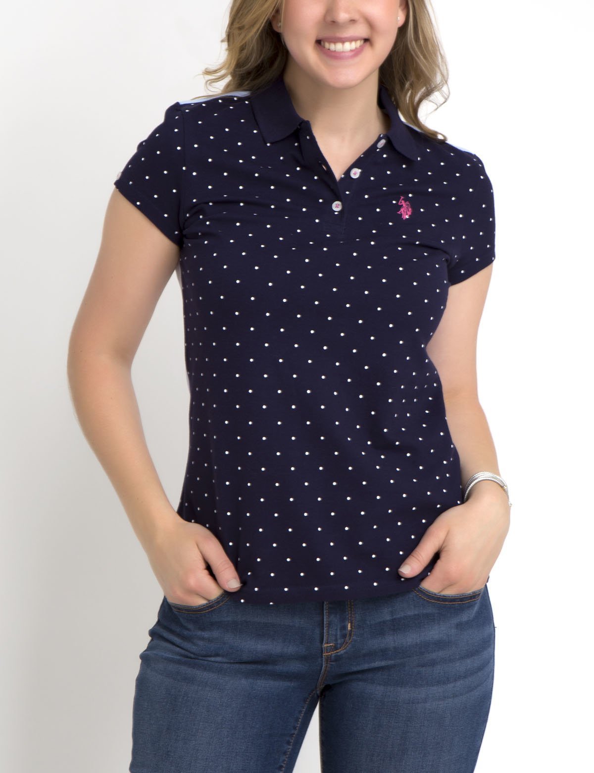 Premium Dot Oxford Polo Shirt with Ribbed Collar | Cotton Blend