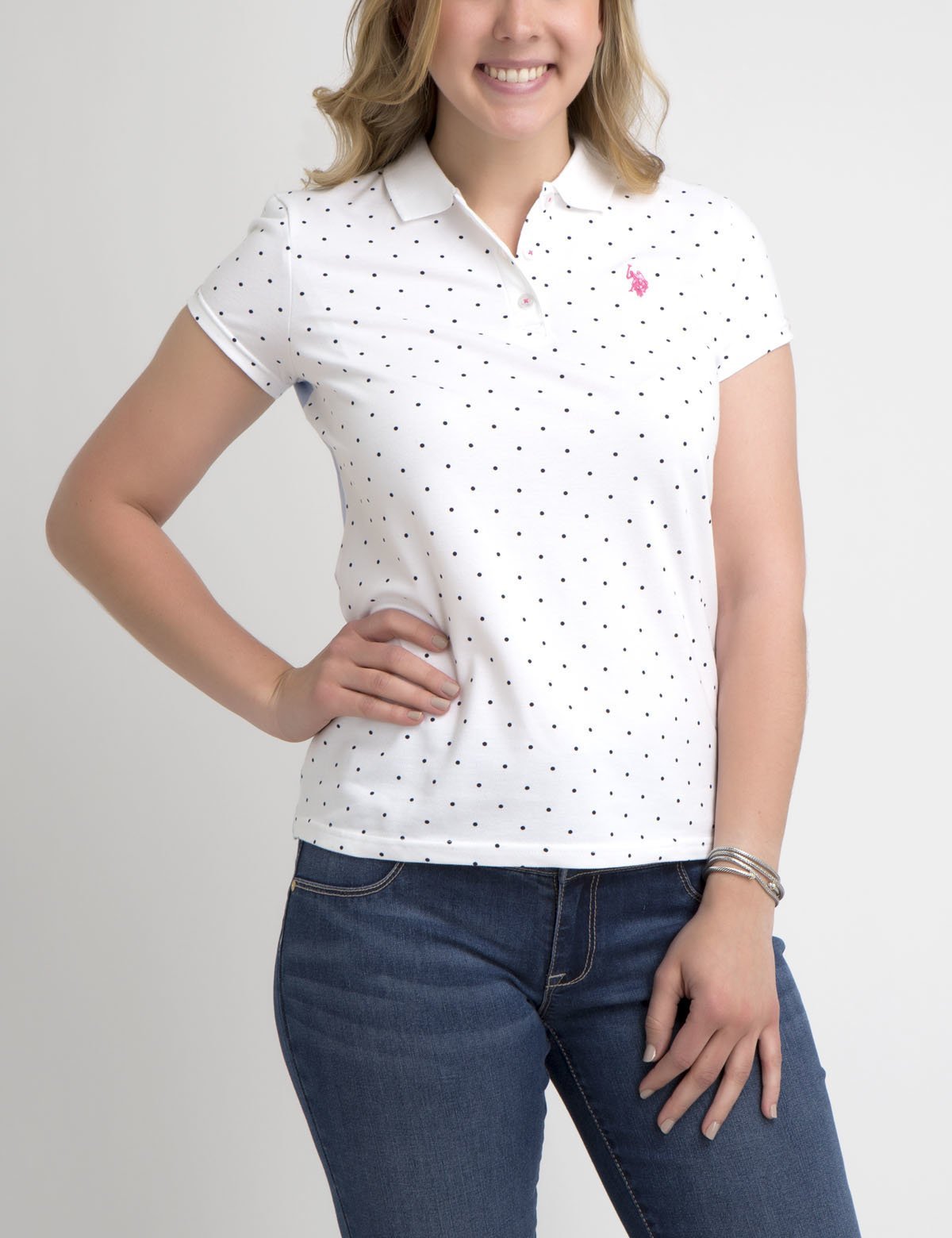 Premium Dot Oxford Polo Shirt with Ribbed Collar | Cotton Blend