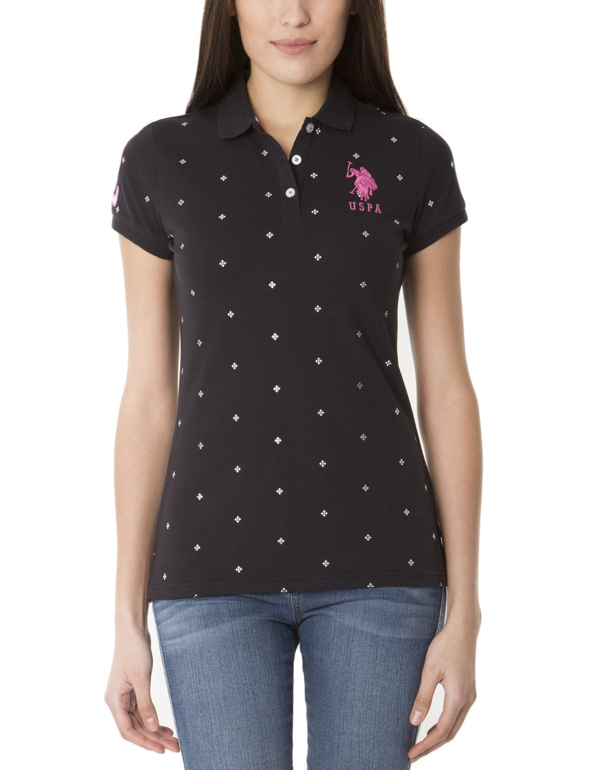 Premium Dot Polo Shirt with Embroidered Logo & Foil Print | Classic Fit