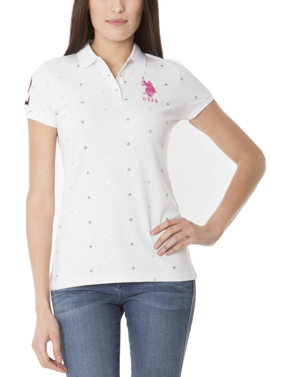 Premium Dot Polo Shirt with Embroidered Logo & Foil Print | Classic Fit