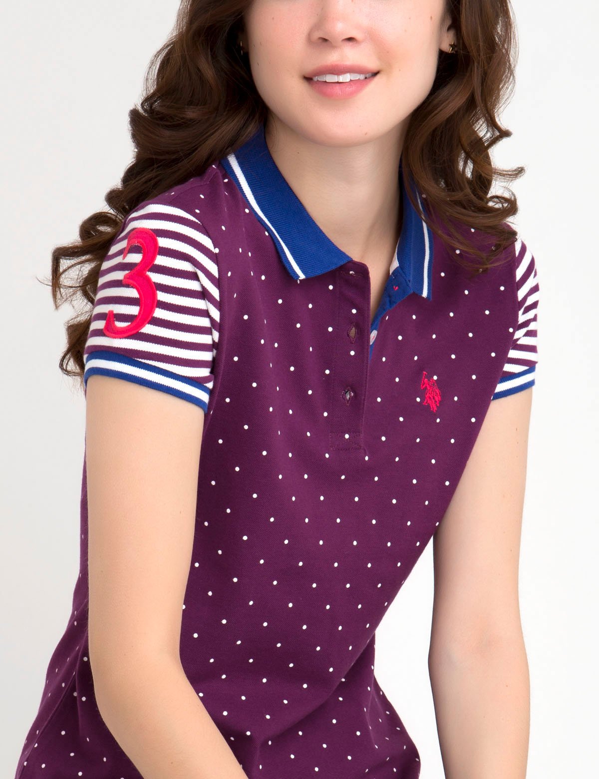 Premium Cotton-Spandex Polo Shirt with Dot Stripe Design | Short Sleeve
