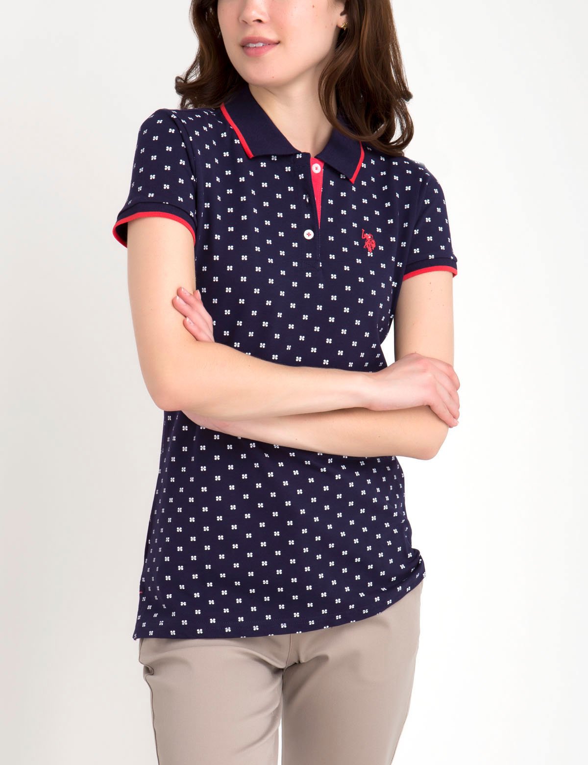 Premium Multi Dot Polo Shirt with Ribbed Collar & Short Sleeves