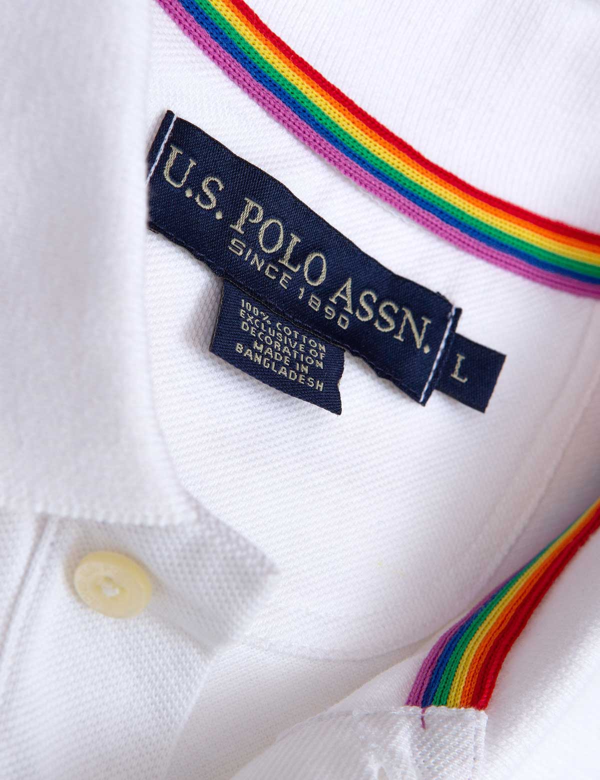 Pride Solid Polo Shirt with Rainbow Details | LGBTQ+ Apparel