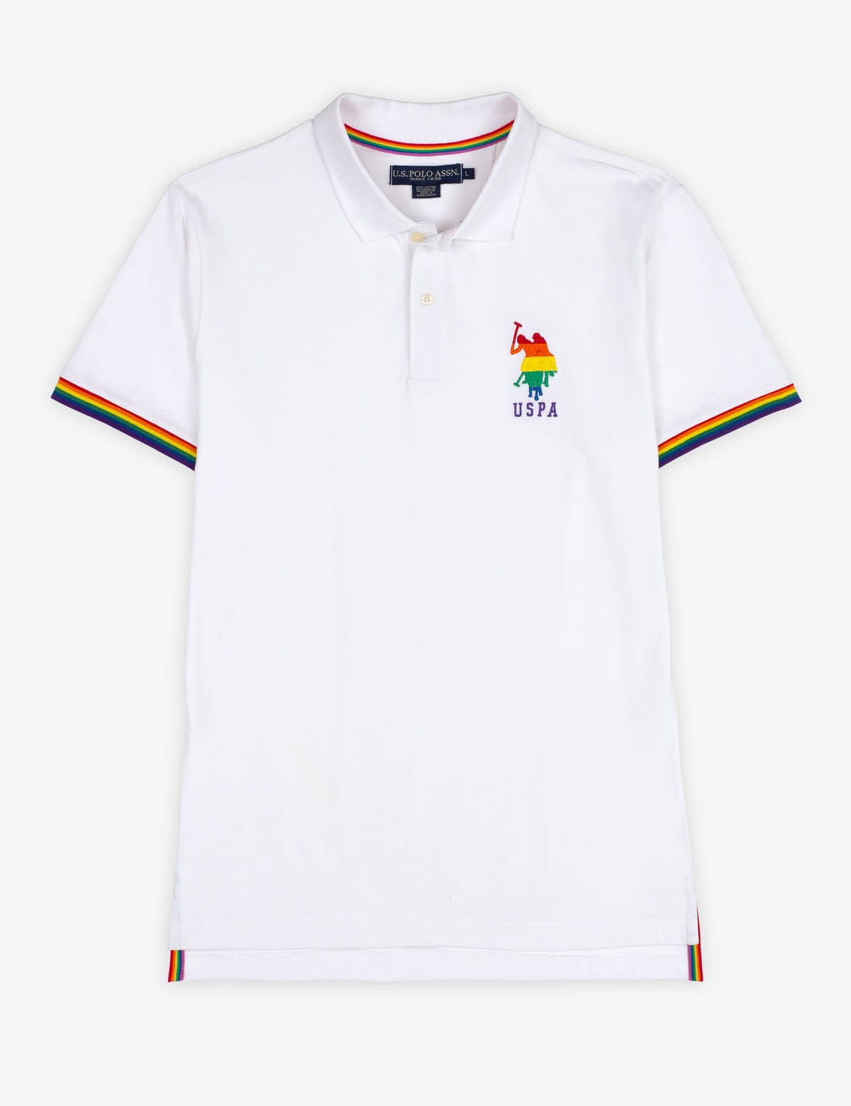 Pride Solid Polo Shirt with Rainbow Details | LGBTQ+ Apparel