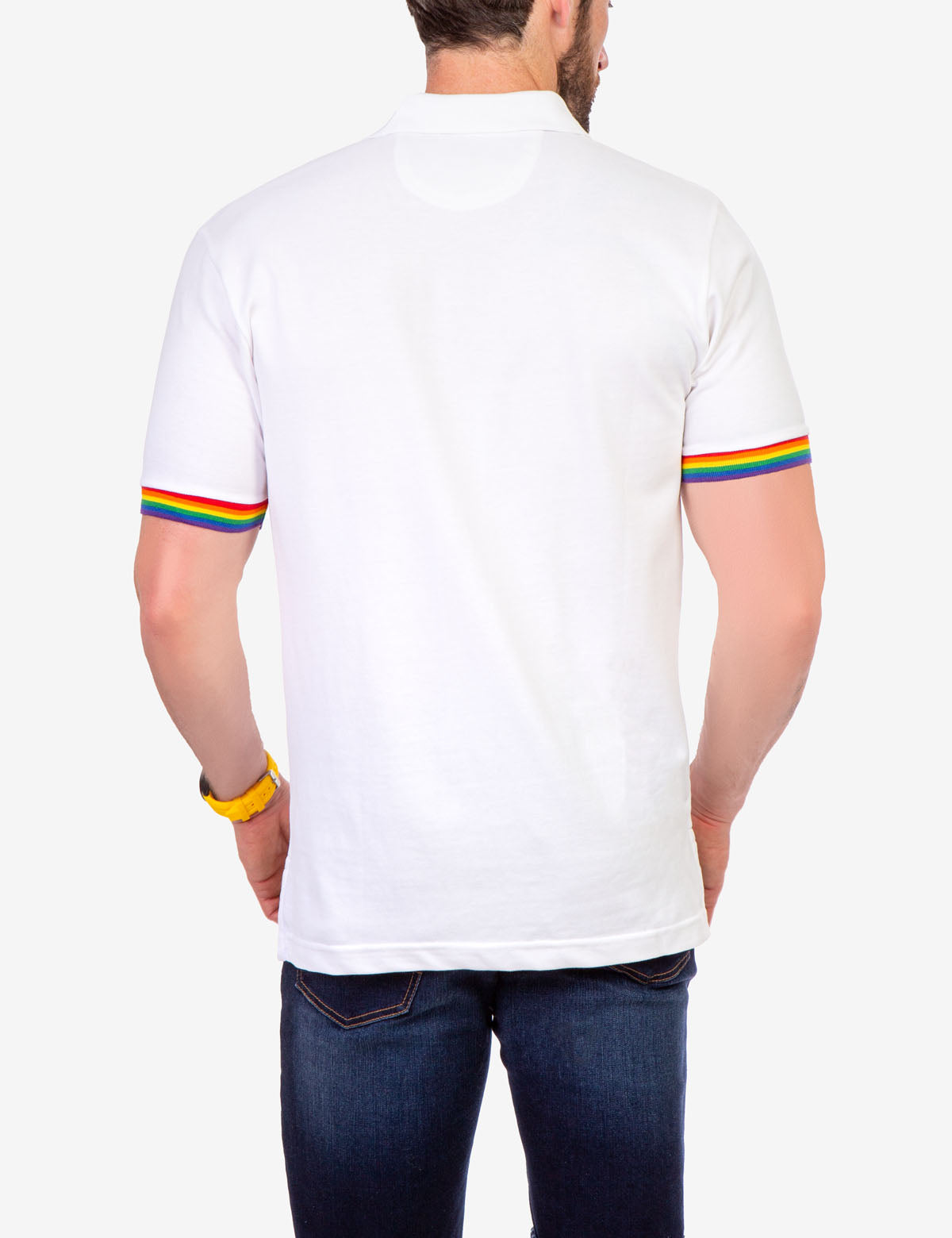 Pride Solid Polo Shirt with Rainbow Details | LGBTQ+ Apparel
