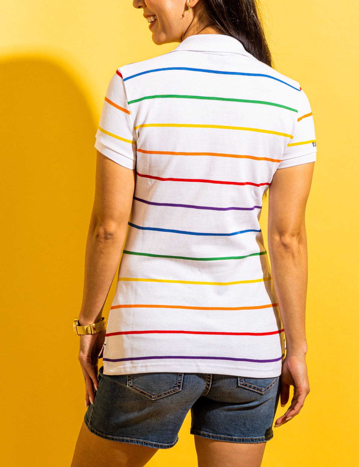 Pride Stripe Polo Shirt for LGBTQ+ Support | Comfort Fit