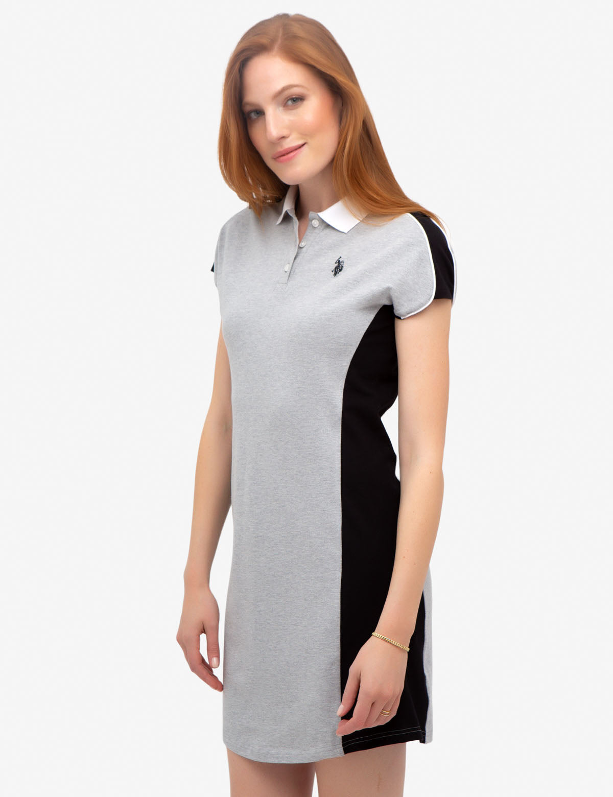 Princess Seam Polo Dress with Colorblocking | Cotton-Spandex Blend