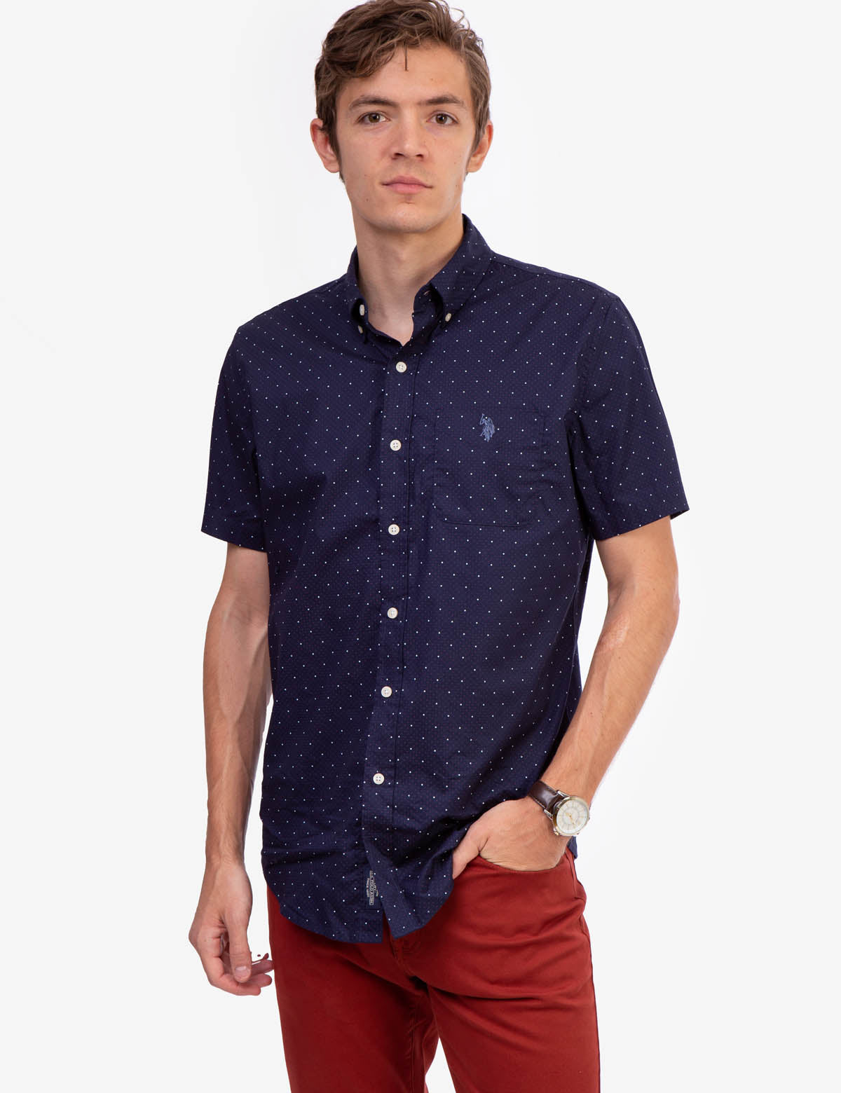 Printed Cotton Short Sleeve Shirt with Abstract Design | Button-Up Casual Wear