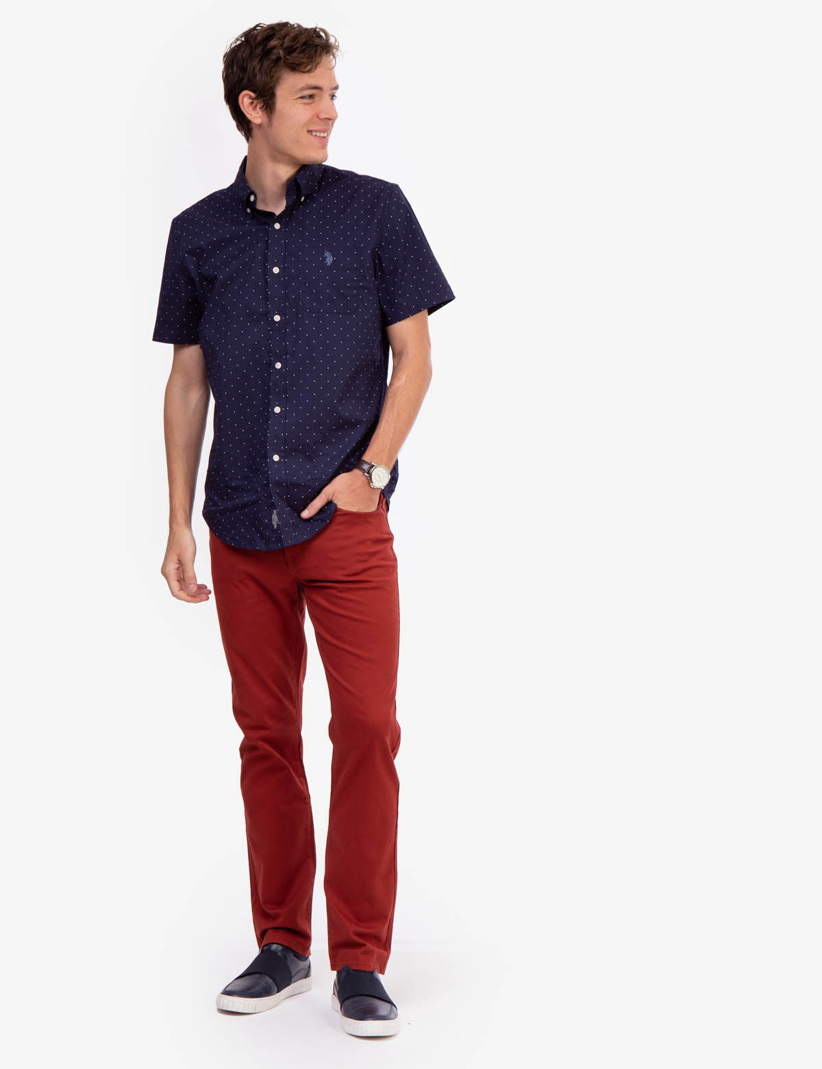Printed Cotton Short Sleeve Shirt with Abstract Design | Button-Up Casual Wear