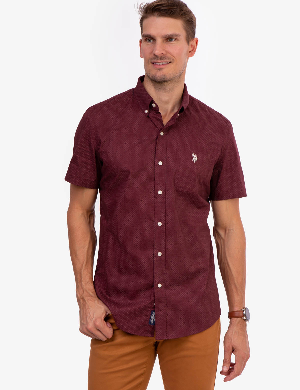 Printed Cotton Short Sleeve Shirt with Abstract Design | Button-Up Casual Wear