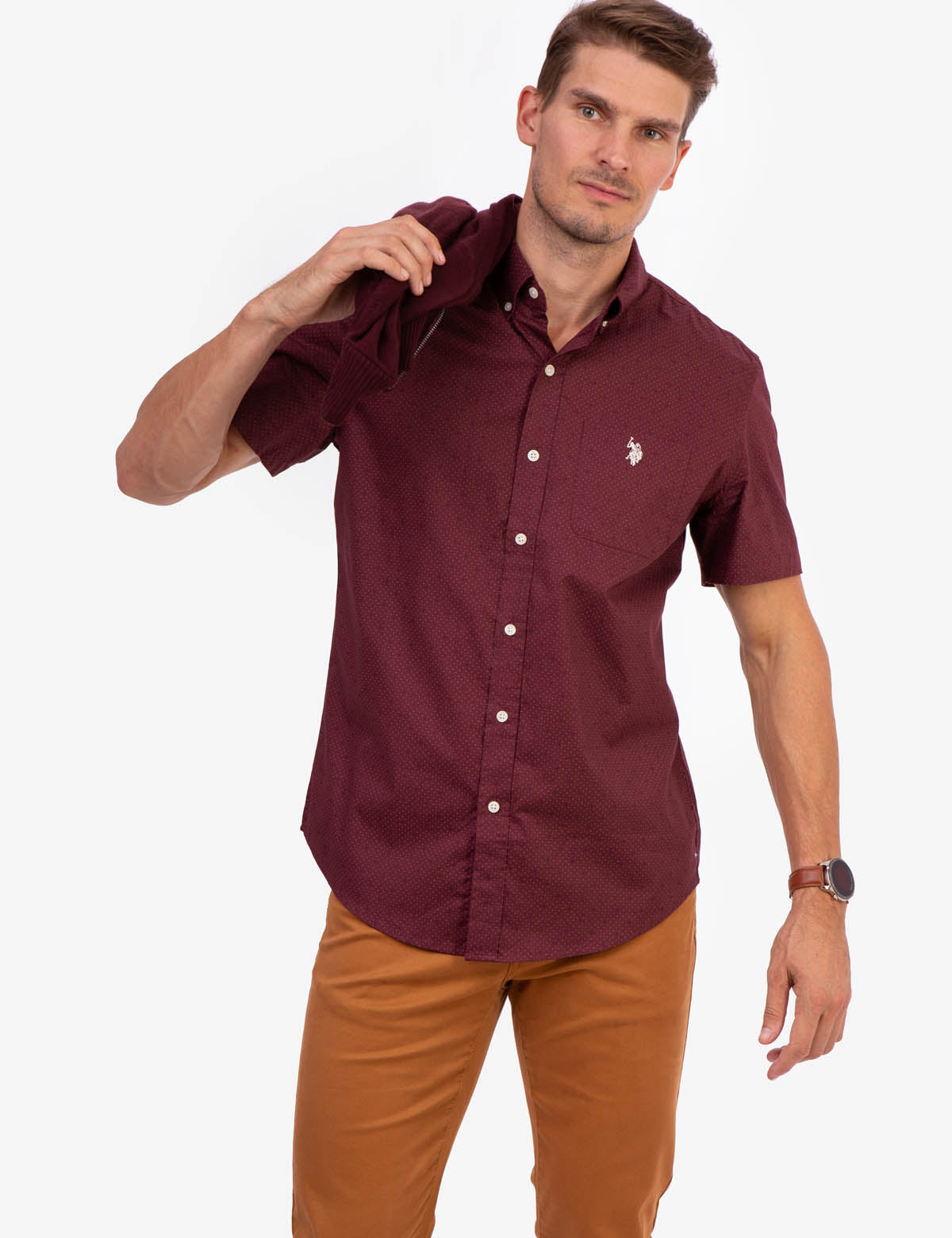 Printed Cotton Short Sleeve Shirt with Abstract Design | Button-Up Casual Wear
