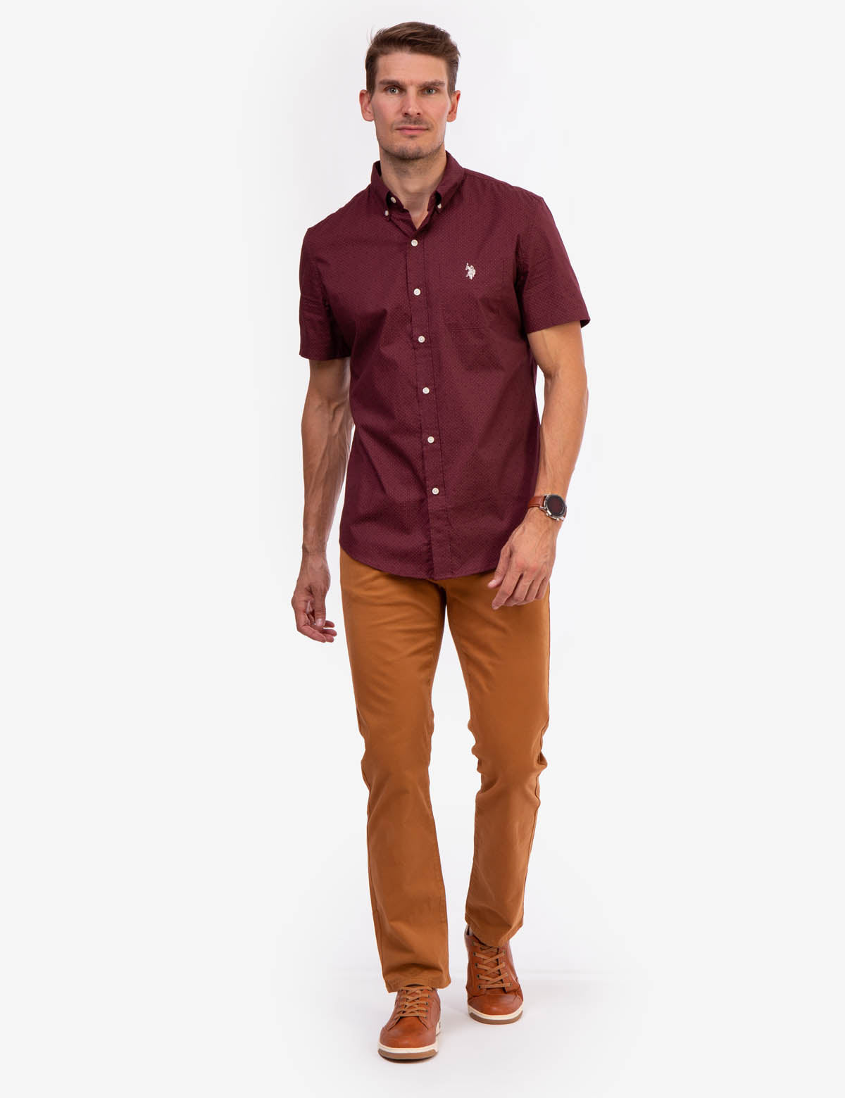 Printed Cotton Short Sleeve Shirt with Abstract Design | Button-Up Casual Wear