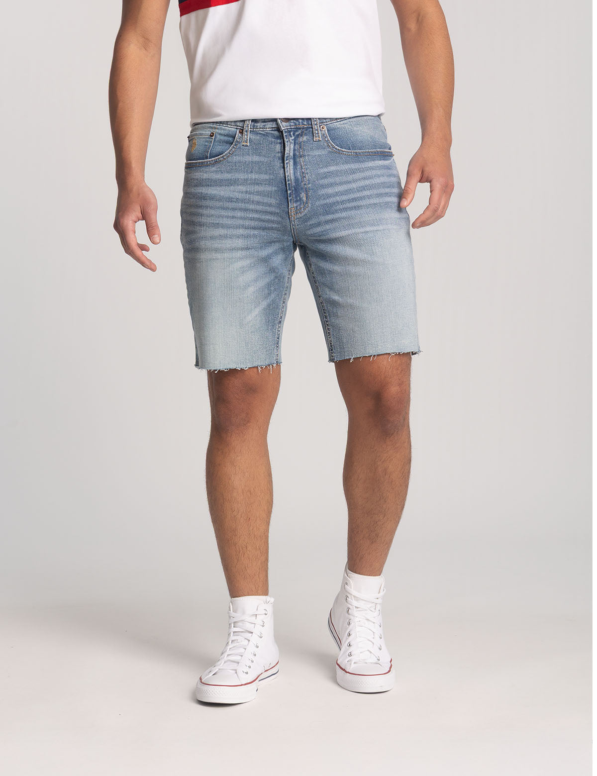 Slim Straight Denim Shorts with 5 Pockets | Classic Fit for Casual Wear