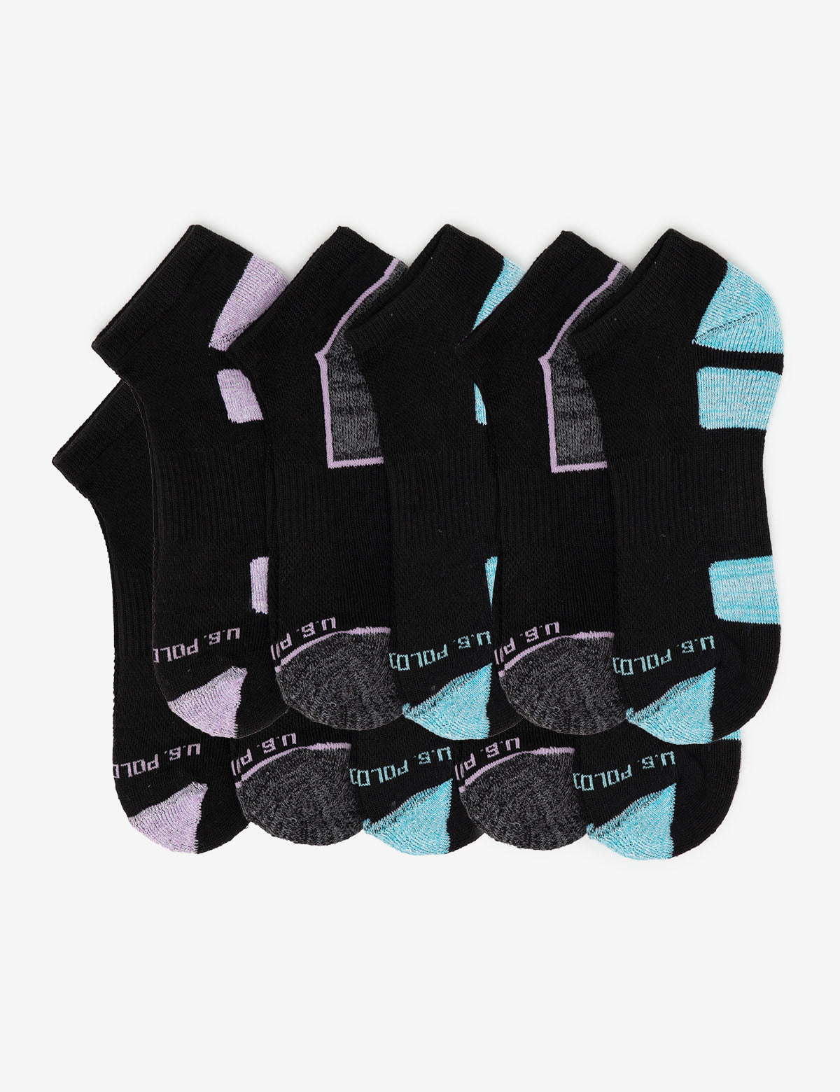 Women's 10-Pack Black Low Cut Ankle Socks | Tipped