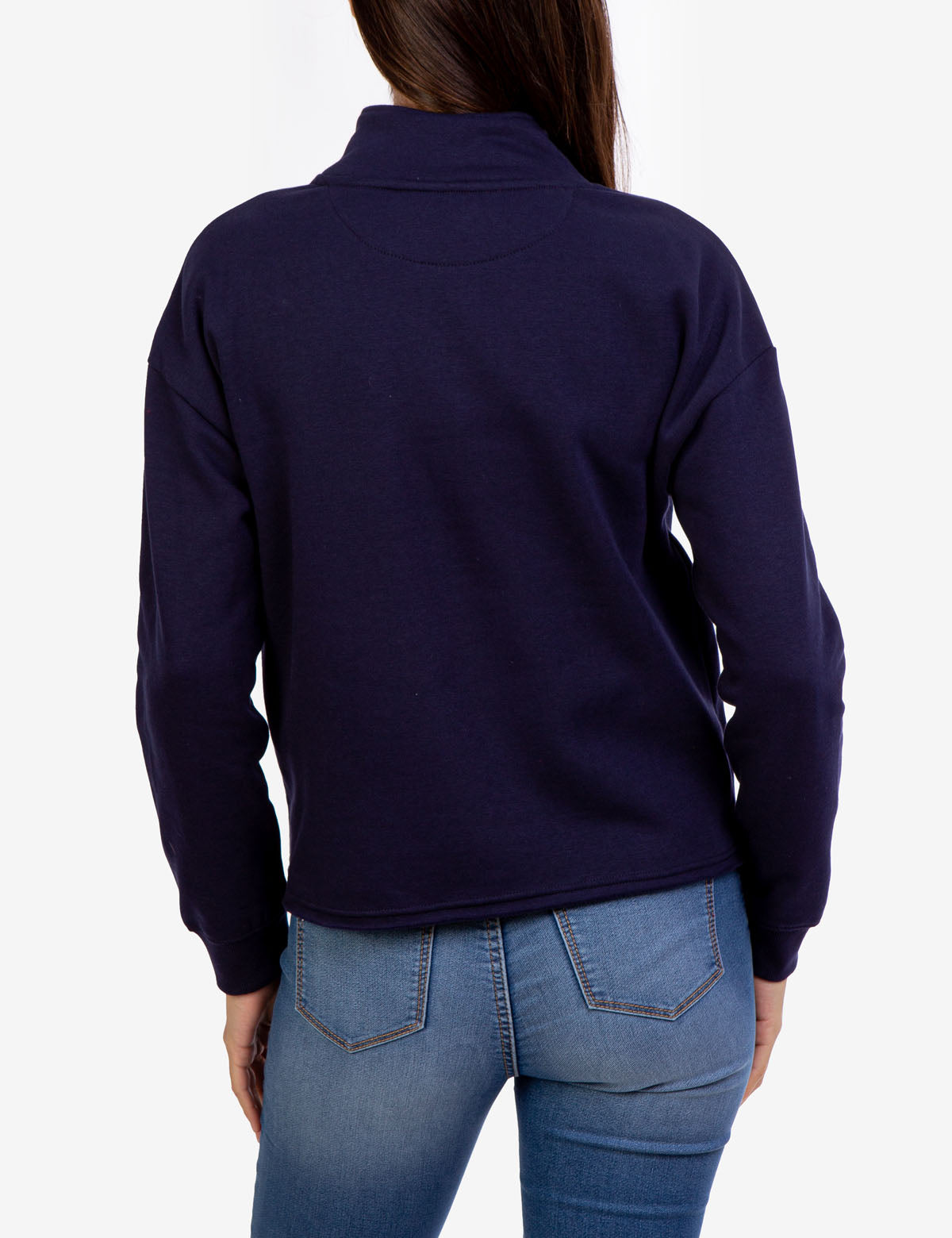 Quarter Zip Sweatshirt with Faux Leather Detail | USPA Logo