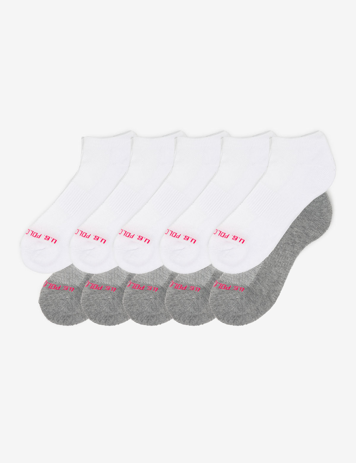 Women's 10-Pack Low-Cut Socks in White & Grey | Assorted