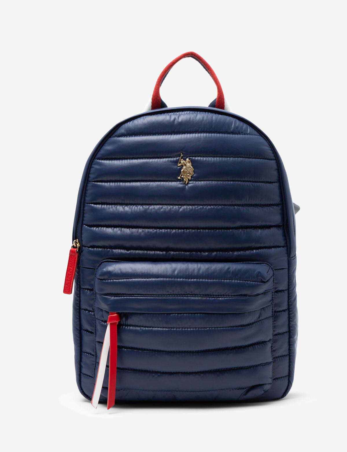 Quilted Nylon Backpack with Adjustable Straps & Front Pocket