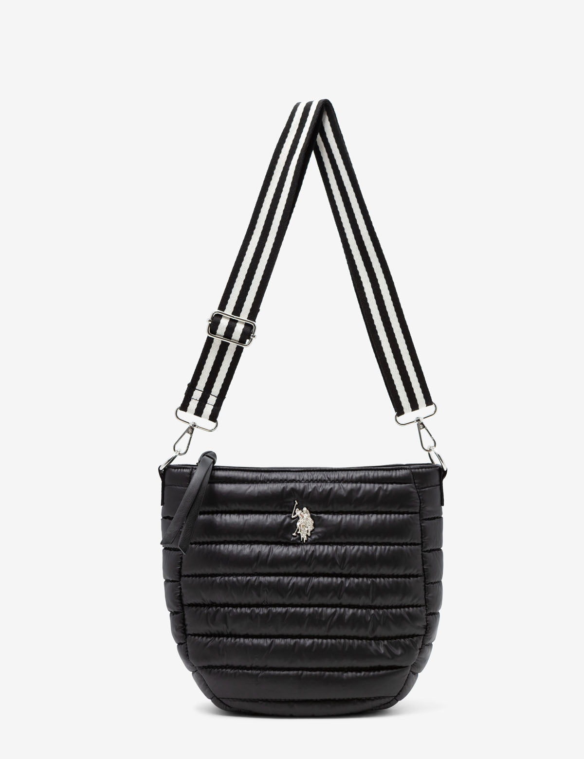 Quilted Hobo Crossbody Bag with Adjustable Strap & Zip Pockets | Nylon
